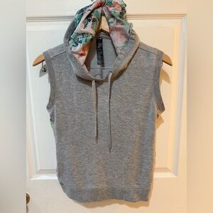 RBX Gray Sleeveless Hoodie with Multicolor Hood